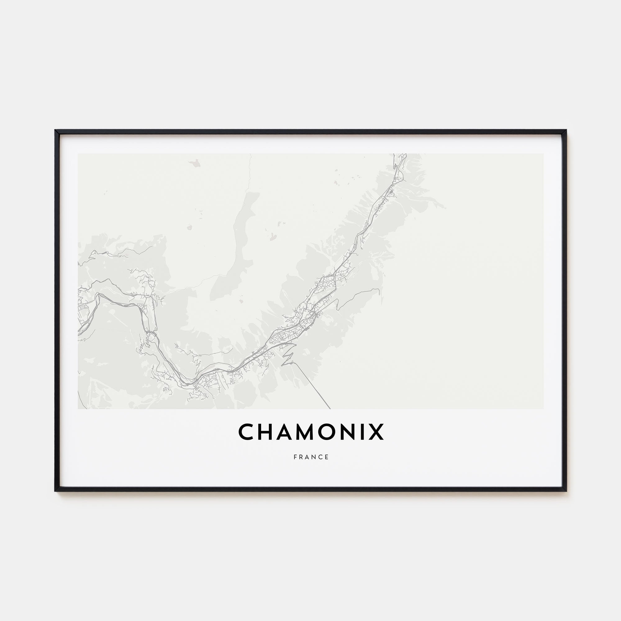 Chamonix Map Landscape Poster