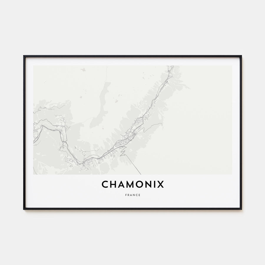 Chamonix Map Landscape Poster