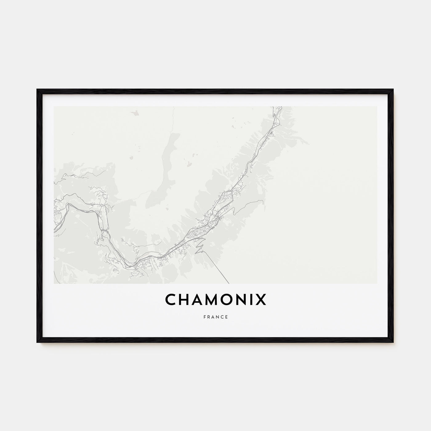 Chamonix Map Landscape Poster