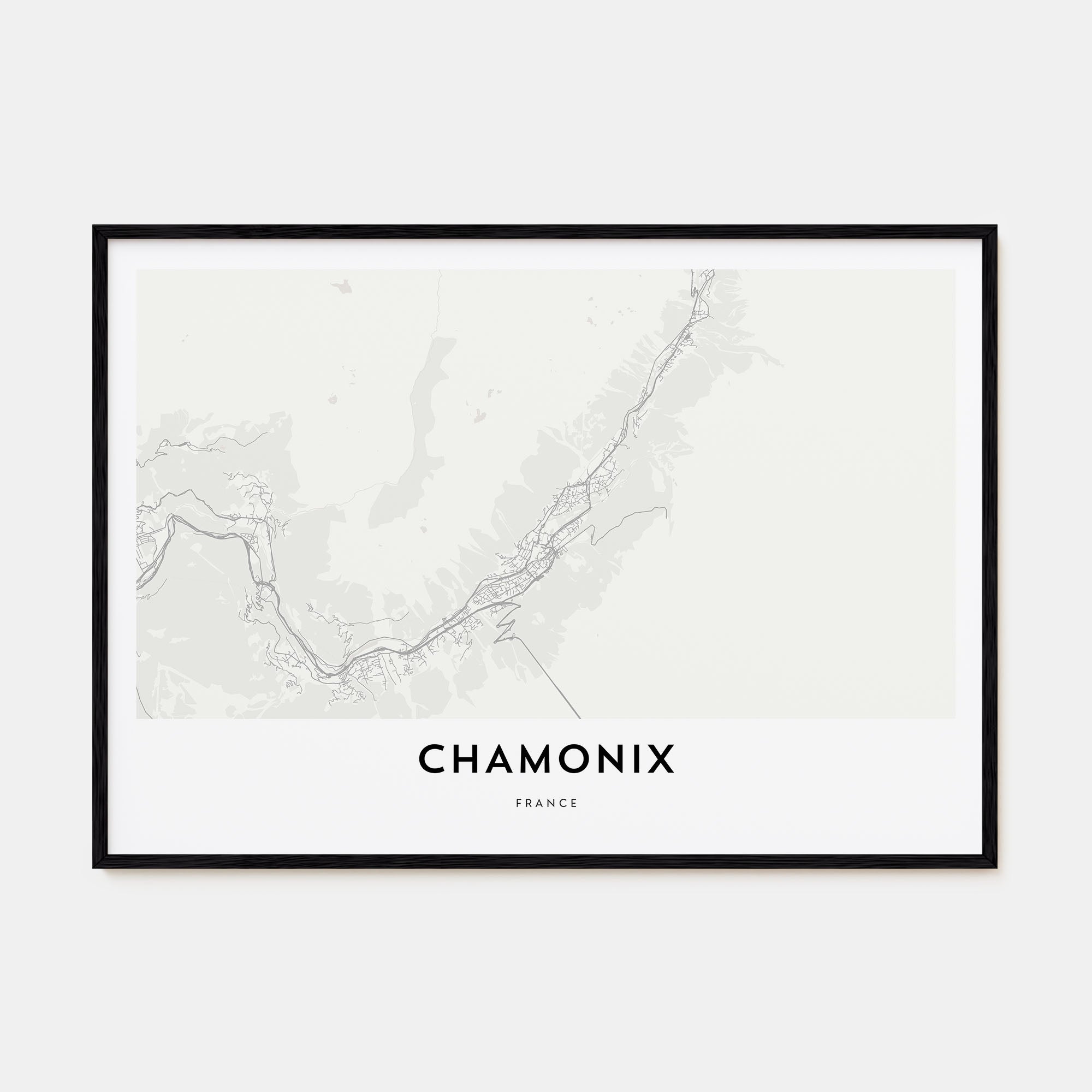 Chamonix Map Landscape Poster