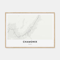 Chamonix Map Landscape Poster