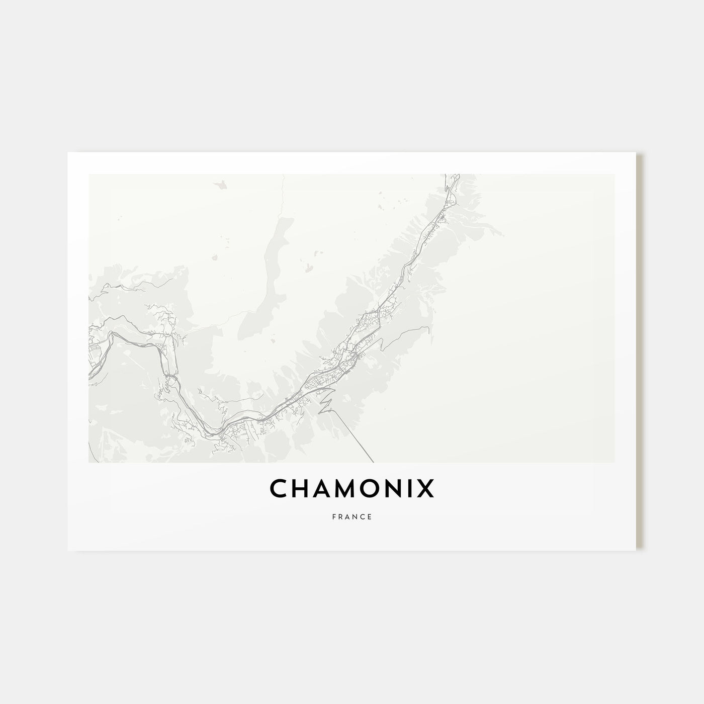 Chamonix Map Landscape Poster