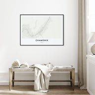 Chamonix Map Landscape Poster