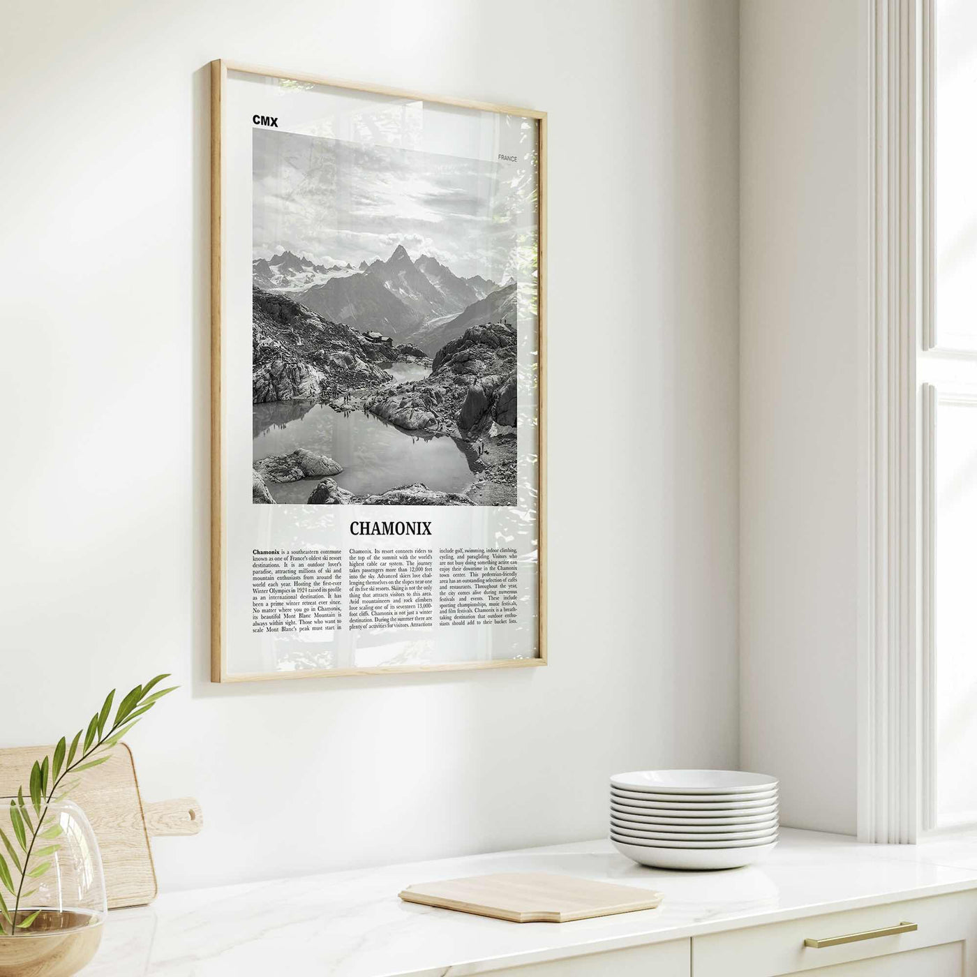 Chamonix Print Black and White, Chamonix Wall Art, Chamonix Poster, Chamonix Photo, Chamonix Wall Décor, Mont Blanc, France, Aples