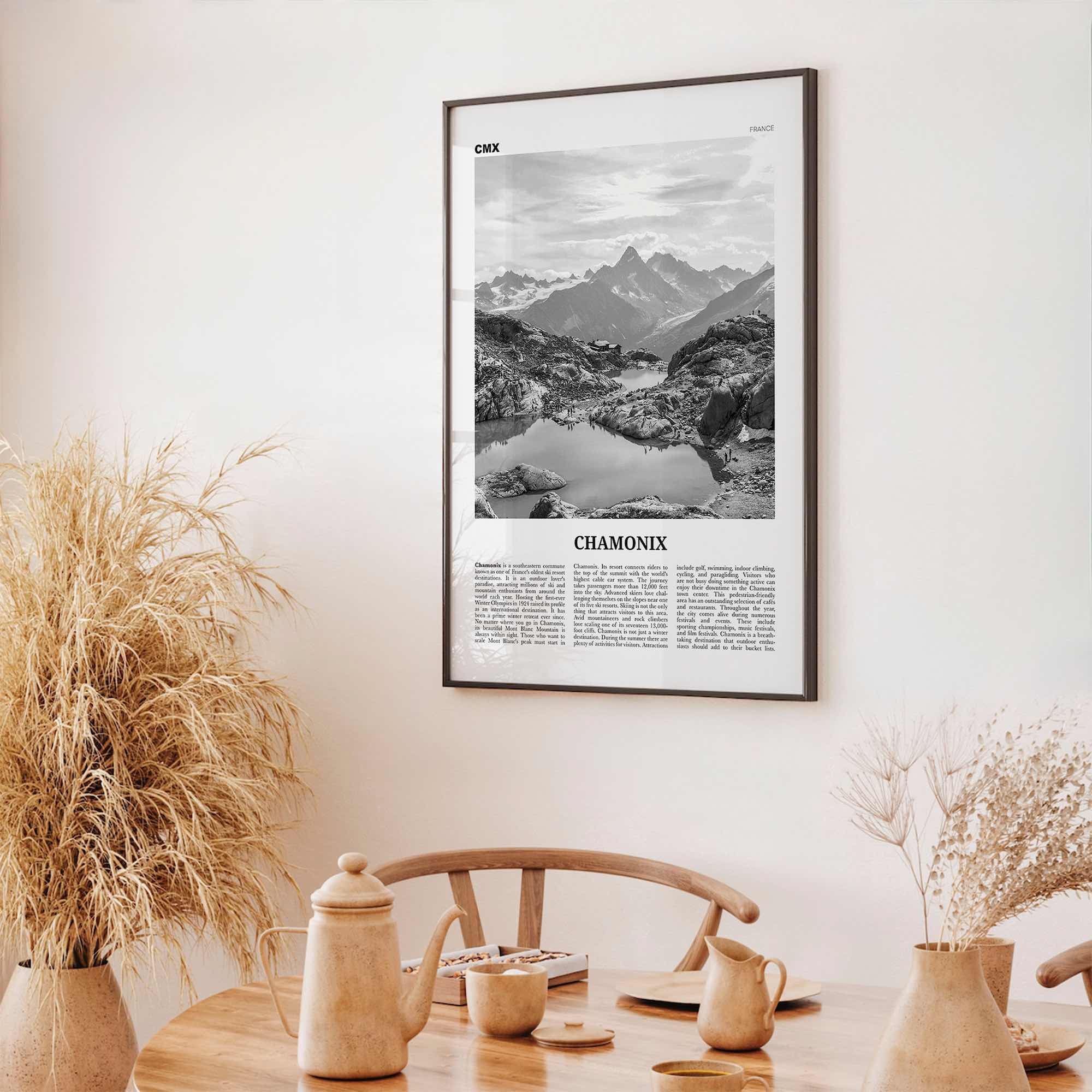 Chamonix Print Black and White, Chamonix Wall Art, Chamonix Poster, Chamonix Photo, Chamonix Wall Décor, Mont Blanc, France, Aples