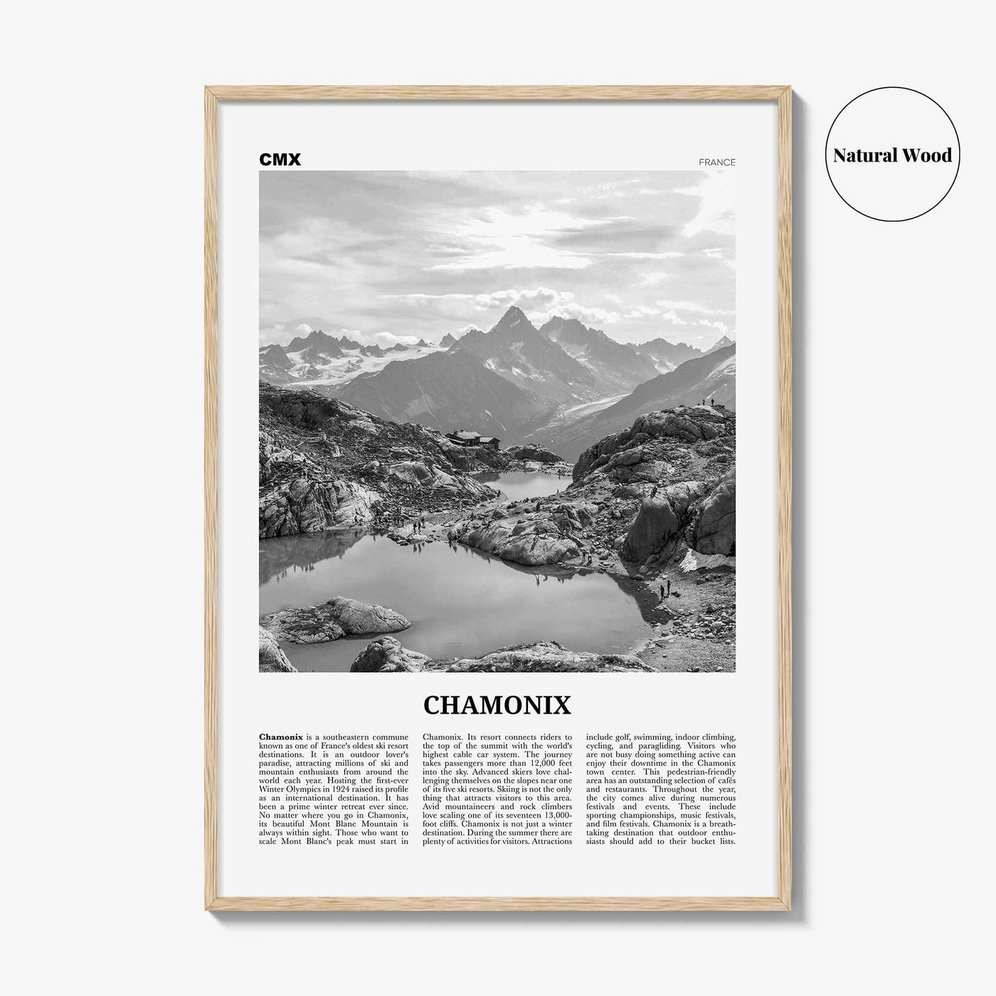 Chamonix Print Black and White, Chamonix Wall Art, Chamonix Poster, Chamonix Photo, Chamonix Wall Décor, Mont Blanc, France, Aples