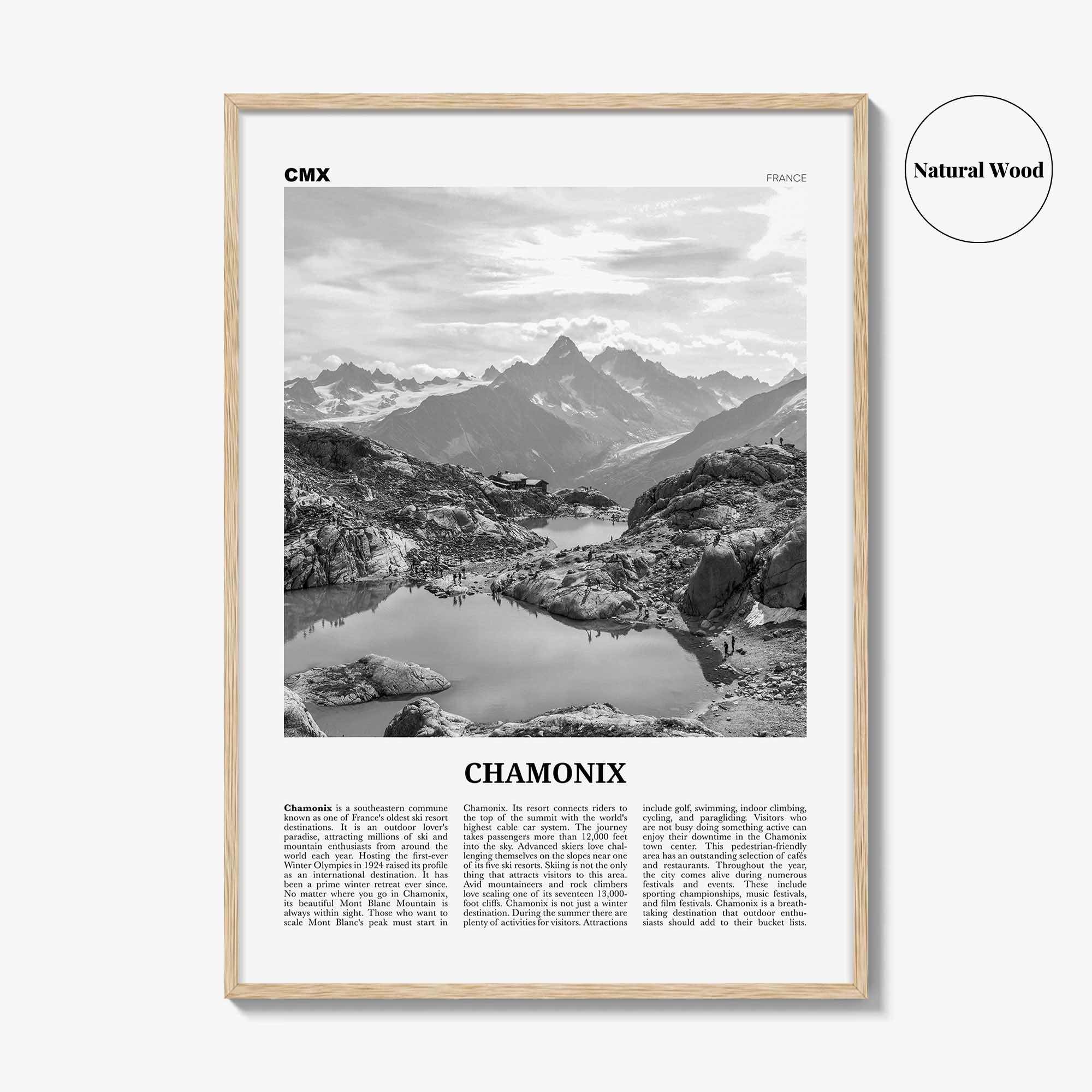 Chamonix Print Black and White, Chamonix Wall Art, Chamonix Poster, Chamonix Photo, Chamonix Wall Décor, Mont Blanc, France, Aples