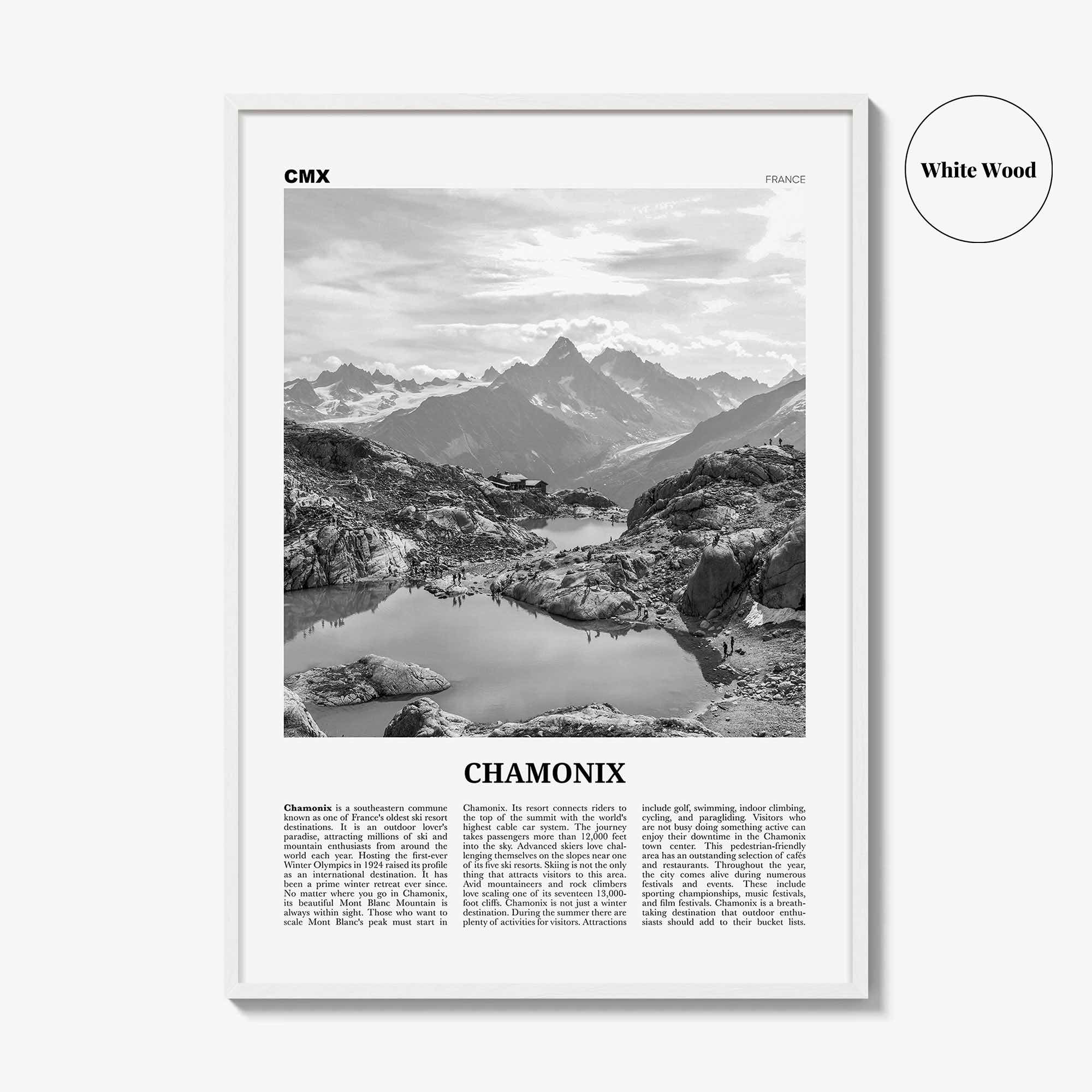 Chamonix Print Black and White, Chamonix Wall Art, Chamonix Poster, Chamonix Photo, Chamonix Wall Décor, Mont Blanc, France, Aples