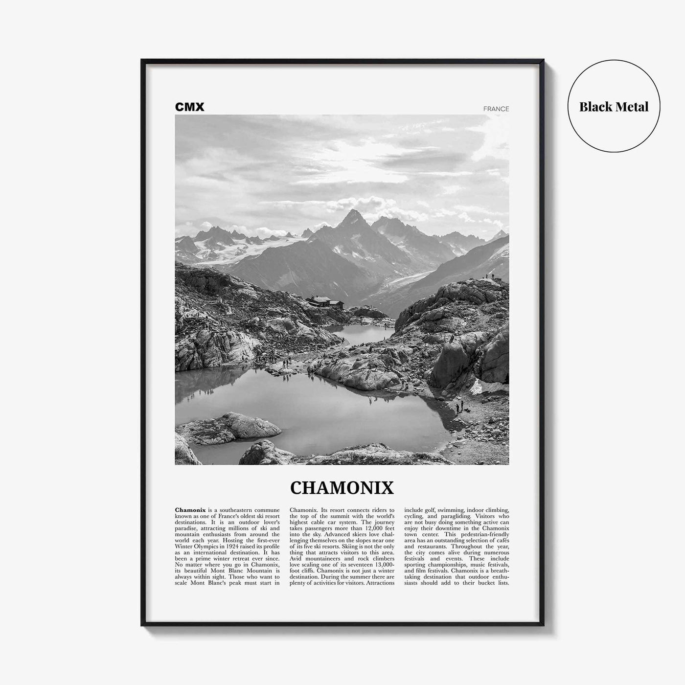 Chamonix Print Black and White, Chamonix Wall Art, Chamonix Poster, Chamonix Photo, Chamonix Wall Décor, Mont Blanc, France, Aples