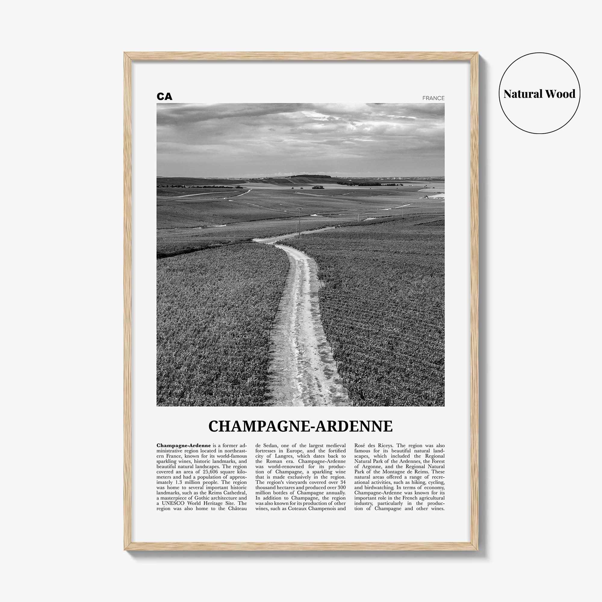 Champagne Ardenne Print Black and White, Champagne-Ardenne Wall Art, Champagne-Ardenne Poster, Champagne-Ardenne Photo, Wall Décor, Map
