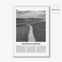 Champagne Ardenne Print Black and White, Champagne-Ardenne Wall Art, Champagne-Ardenne Poster, Champagne-Ardenne Photo, Wall Décor, Map