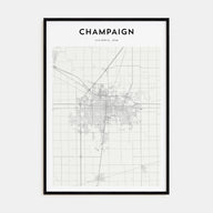 Champaign Map Portrait Poster