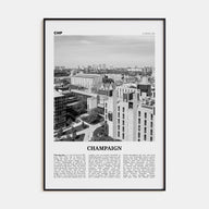 Champaign Travel B&W Poster