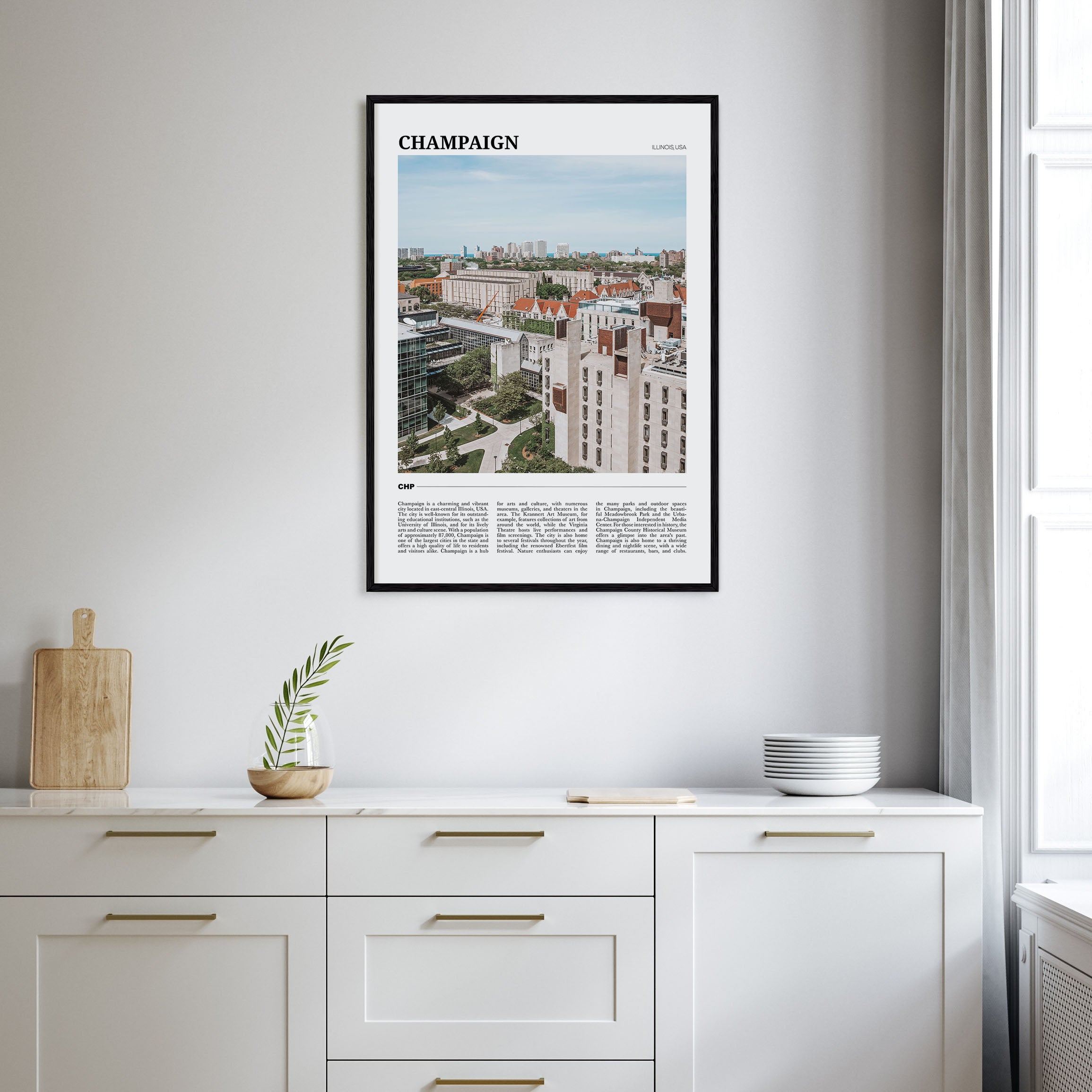 Champaign Travel Color Poster
