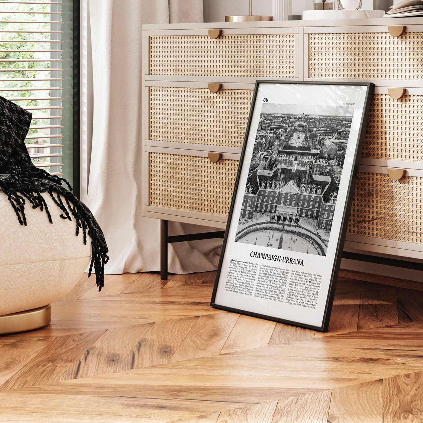 Champaign Urbana Print Black and White, Champaign-Urbana Wall Art, Champaign-Urbana Poster, Champaign-Urbana Photo, Champaign-Urbana Décor