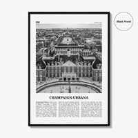 Champaign Urbana Print Black and White, Champaign-Urbana Wall Art, Champaign-Urbana Poster, Champaign-Urbana Photo, Champaign-Urbana Décor