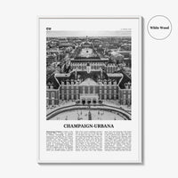 Champaign Urbana Print Black and White, Champaign-Urbana Wall Art, Champaign-Urbana Poster, Champaign-Urbana Photo, Champaign-Urbana Décor