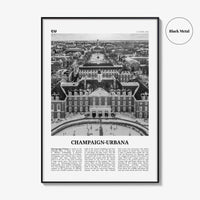 Champaign Urbana Print Black and White, Champaign-Urbana Wall Art, Champaign-Urbana Poster, Champaign-Urbana Photo, Champaign-Urbana Décor