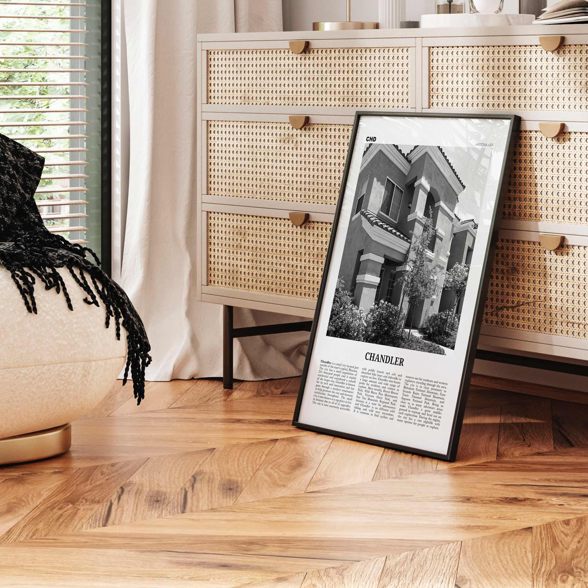 Chandler Print Black and White, Chandler Wall Art, Chandler Poster, Chandler Photo, Chandler Wall Décor, Arizona, USA, United States