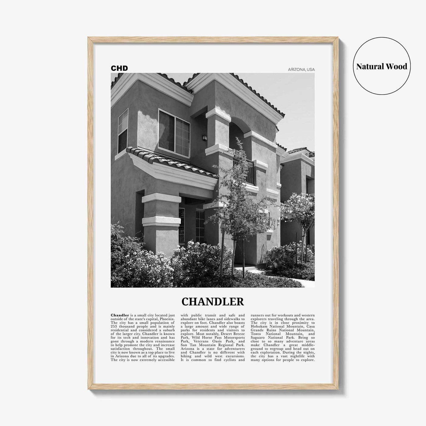 Chandler Print Black and White, Chandler Wall Art, Chandler Poster, Chandler Photo, Chandler Wall Décor, Arizona, USA, United States