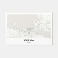 Chania Map Landscape Poster