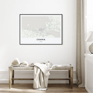 Chania Map Landscape Poster