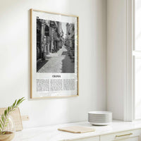 Chania Print Black and White, Chania Wall Art, Chania Poster, Chania Photo, Chania Wall Décor, Chania Map, Greece