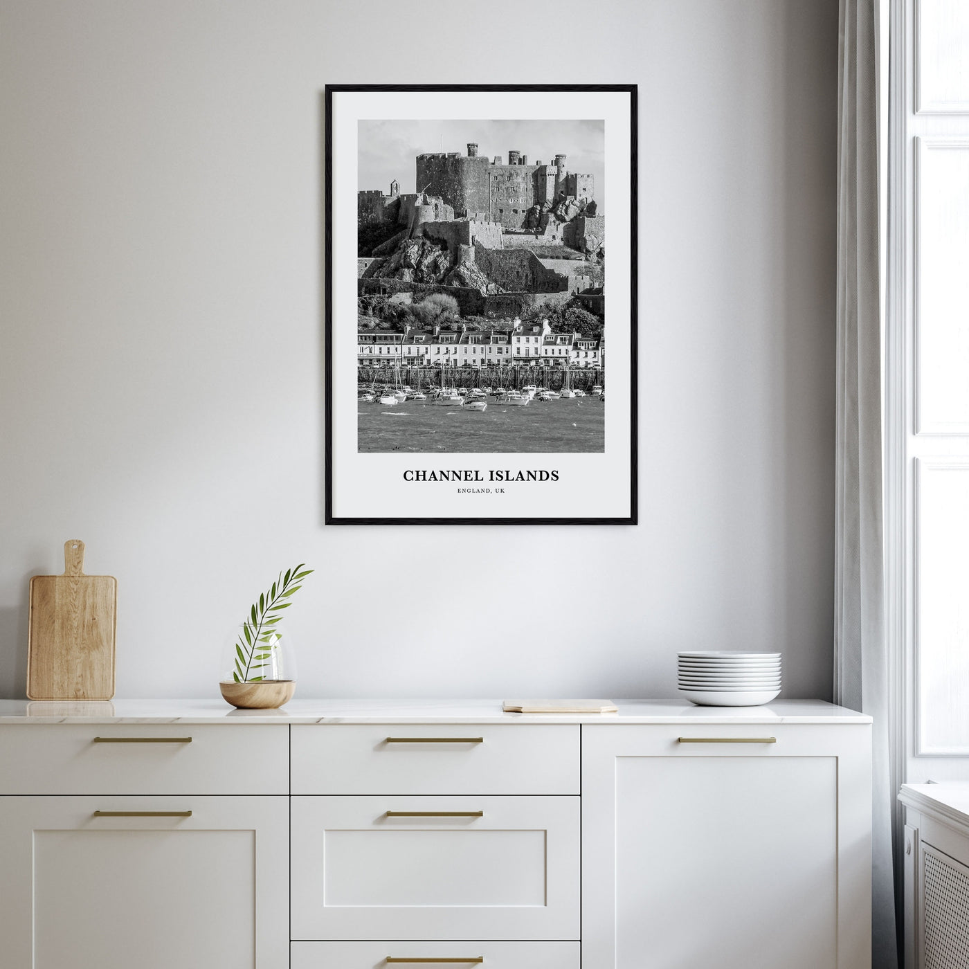 Channel Islands, England Portrait B&W Poster