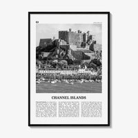 Channel Islands Print Black and White England No 1, Channel Islands Wall Art, Channel Islands Poster, Channel Islands Photo, England