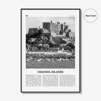 Channel Islands Print Black and White England No 1, Channel Islands Wall Art, Channel Islands Poster, Channel Islands Photo, England