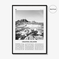 Channel Islands Print Black and White England No 2, Channel Islands Wall Art, Channel Islands Poster, Channel Islands Photo, England