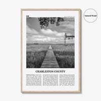 Charleston County Print Black and White, Charleston Wall Art, Charleston Poster, Charleston Photo, Charleston Wall Décor, Charleston Map