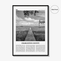 Charleston County Print Black and White, Charleston Wall Art, Charleston Poster, Charleston Photo, Charleston Wall Décor, Charleston Map