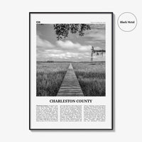 Charleston County Print Black and White, Charleston Wall Art, Charleston Poster, Charleston Photo, Charleston Wall Décor, Charleston Map