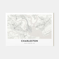 Charleston, South Carolina Map Landscape Poster