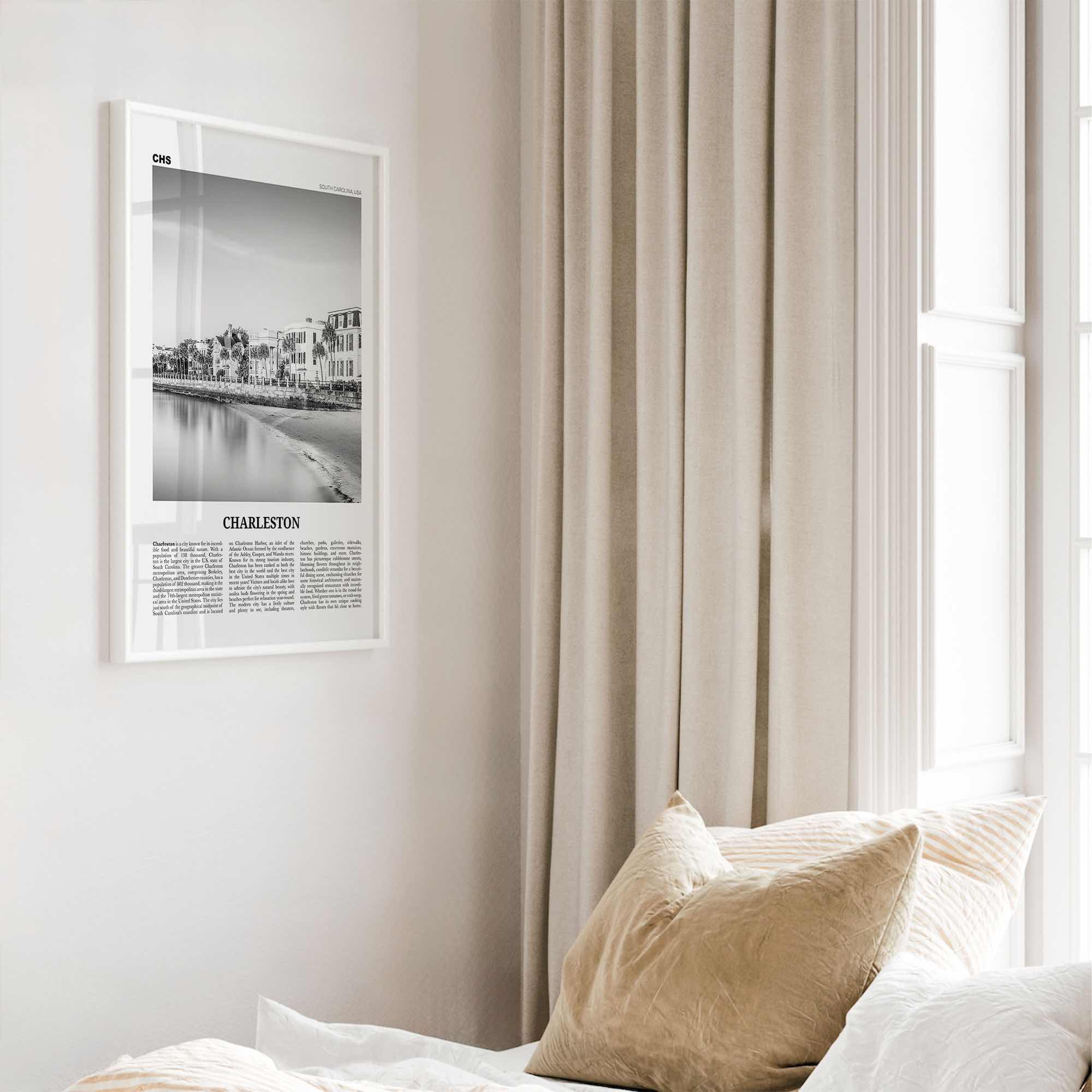 Charleston Print Black and White South Carolina No 1, Charleston Wall Art, Charleston Poster, Charleston Photo, USA, United States