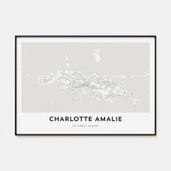 Charlotte Amalie Map Landscape Poster
