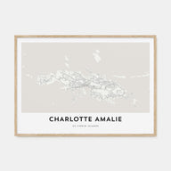 Charlotte Amalie Map Landscape Poster