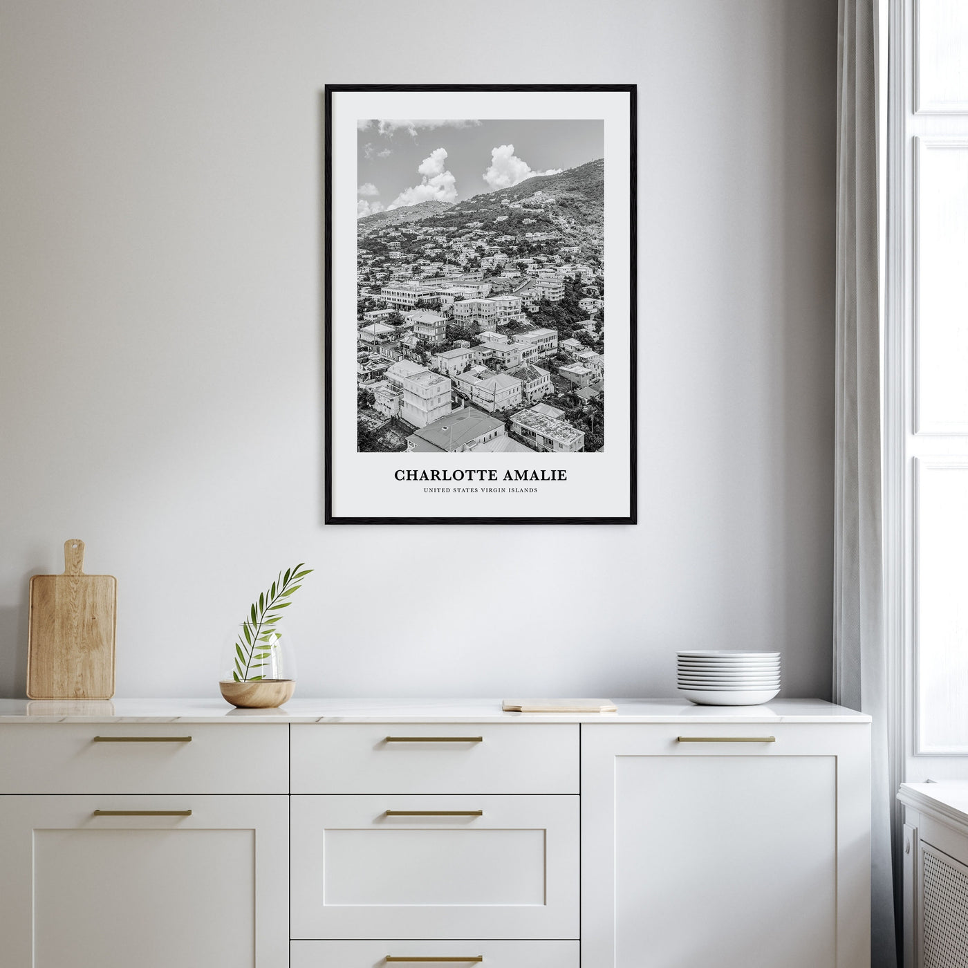 Charlotte Amalie Portrait B&W Poster