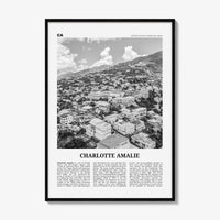 Charlotte Amalie Print Black and White, Charlotte Amalie Wall Art, Charlotte Amalie Poster, Charlotte Amalie Photo, Virgin Islands