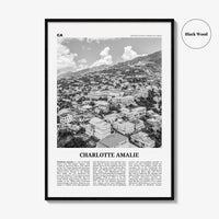 Charlotte Amalie Print Black and White, Charlotte Amalie Wall Art, Charlotte Amalie Poster, Charlotte Amalie Photo, Virgin Islands