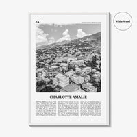 Charlotte Amalie Print Black and White, Charlotte Amalie Wall Art, Charlotte Amalie Poster, Charlotte Amalie Photo, Virgin Islands