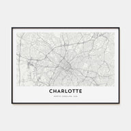 Charlotte Map Landscape Poster