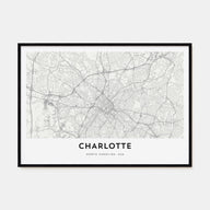Charlotte Map Landscape Poster