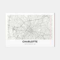 Charlotte Map Landscape Poster