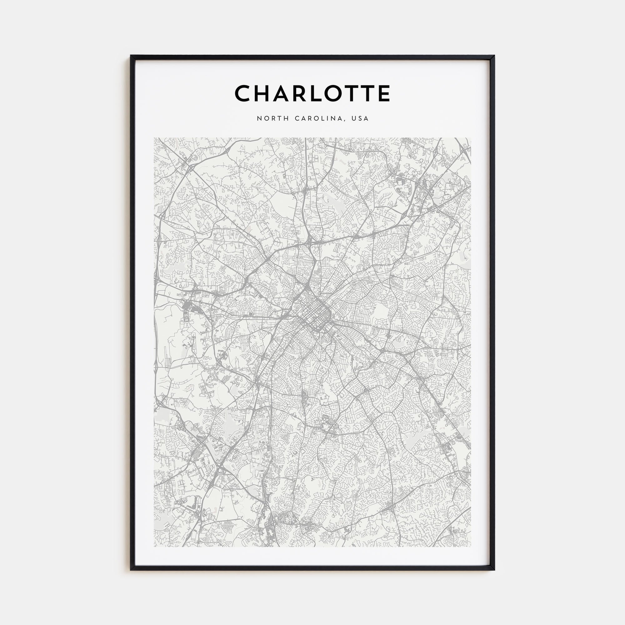 Charlotte Map Portrait Poster
