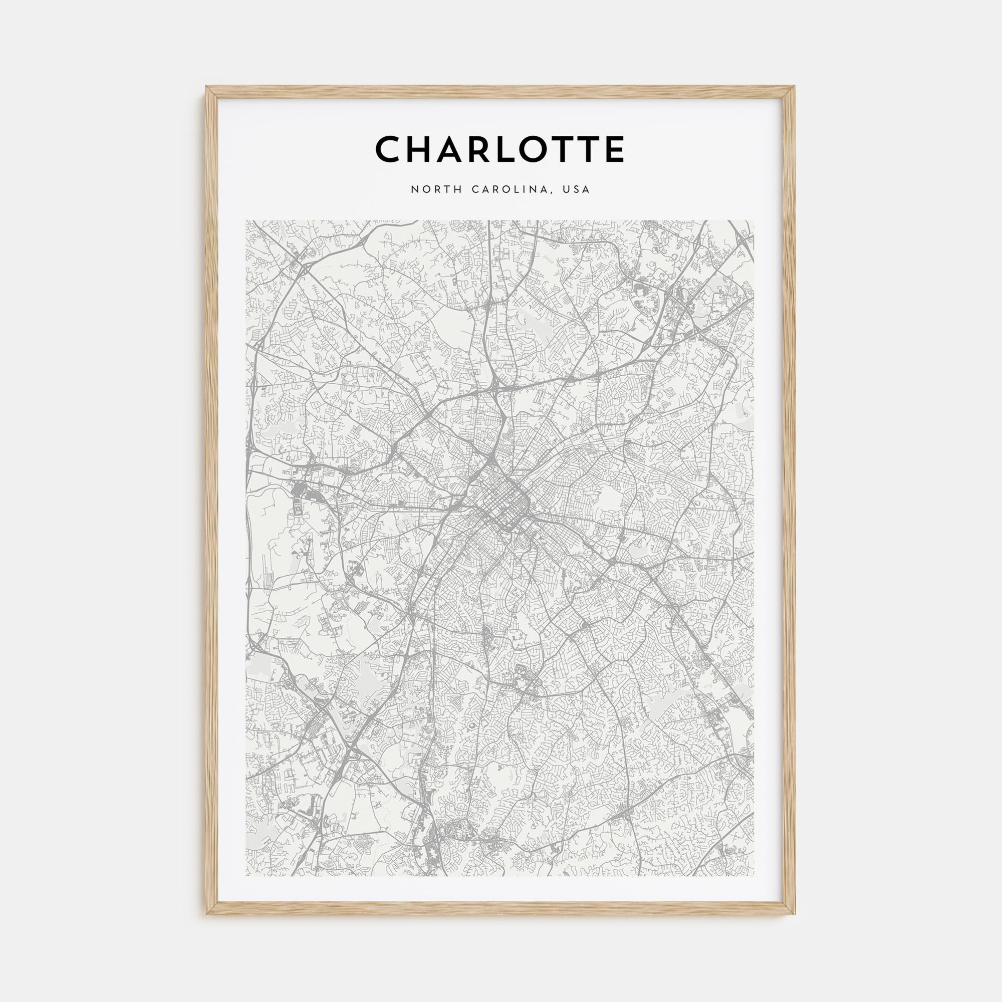 Charlotte Map Portrait Poster