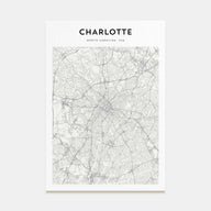 Charlotte Map Portrait Poster
