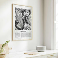Charlotte Print Black and White No 1, Charlotte Wall Art, Charlotte Poster, Charlotte Photo, North Carolina, USA, United States