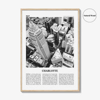 Charlotte Print Black and White No 1, Charlotte Wall Art, Charlotte Poster, Charlotte Photo, North Carolina, USA, United States